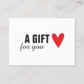 Elegantes Geschenkgutschein für Rotes Herz Rabattkarte (Vorderseite)