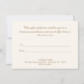 Elegantes Geschenkgutschein für schwarze und golde (Rückseite)