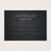 Elegantes Geschenkgutschein in Schwarz Rosa (Rückseite)