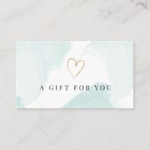 Elegantes Geschenkgutschein mit hellblauer Wasserf