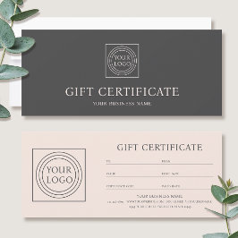 Elegantes Geschenkgutschein mit individuellem Logo