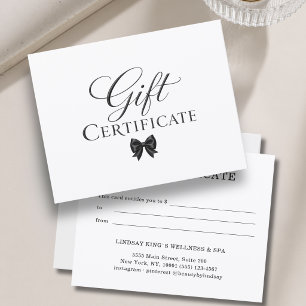 Elegantes Geschenkgutschein Weiß Schwarz