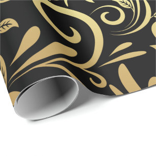 Elegantes Geschenkpapier mit schwarzem Hintergrund