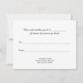 Elegantes Geschenkzertifikat aus Gold und schwarz  (Rückseite)