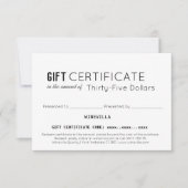 Elegantes Geschenkzertifikat für Geschäftskunden (Vorderseite)