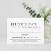 Elegantes Geschenkzertifikat für Geschäftskunden (Stehend Vorderseite)