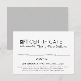 Elegantes Geschenkzertifikat für Geschäftskunden