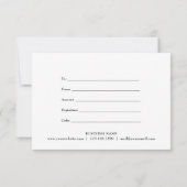 Elegantes Geschenkzertifikat für Marmormarmorflasc (Rückseite)