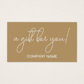 Elegantes Geschenkzertifikat für weißes und braune (Vorderseite)