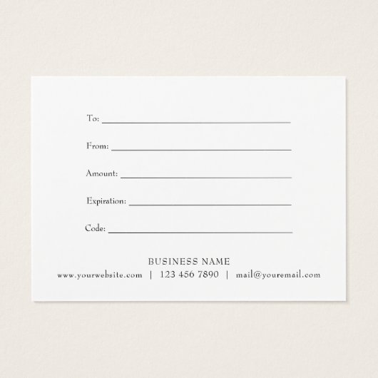 Elegantes Geschenkzertifikat Script Vielen Dank (Rückseite)