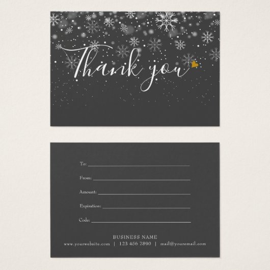 Elegantes Geschenkzertifikat Script Vielen Dank (Vorne & Hinten)