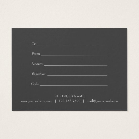 Elegantes Geschenkzertifikat Script Vielen Dank (Rückseite)