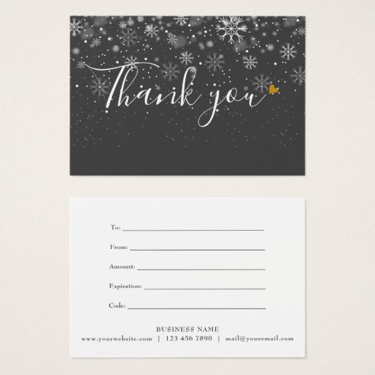 Elegantes Geschenkzertifikat Script Vielen Dank (Vorne & Hinten)