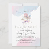 Elegantes Geschlecht offenbart Einhorn Wasserfarbe Einladung (Vorderseite)