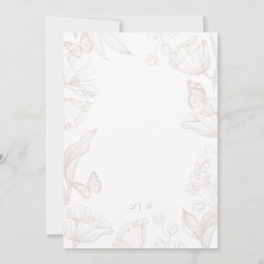 Elegantes GeschlechtNeutral Boho Chic Floral Baby  Einladung (Rückseite)