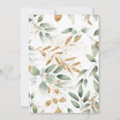 Elegantes, geschlechtsneutrales grünes Goldbaby-Sp Einladung (Rückseite)