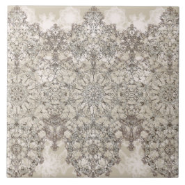 Elegantes geschnürtes goldenes weißes Muster Fliese