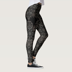 Elegantes geschnürtes Goldmuster Leggings