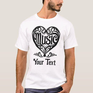Elegantes, geschwungenes Herz für Musikliebhaber - T-Shirt