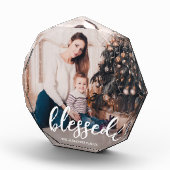 Elegantes gesegnetes Skript mit Name-Foto Fotoblock (Rechts)