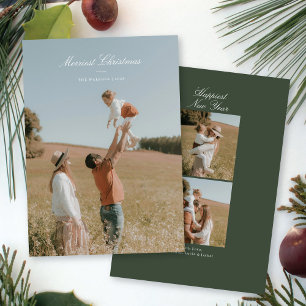 Elegantes, gesegnetes WeihnachtsfamilienFoto Feiertagskarte