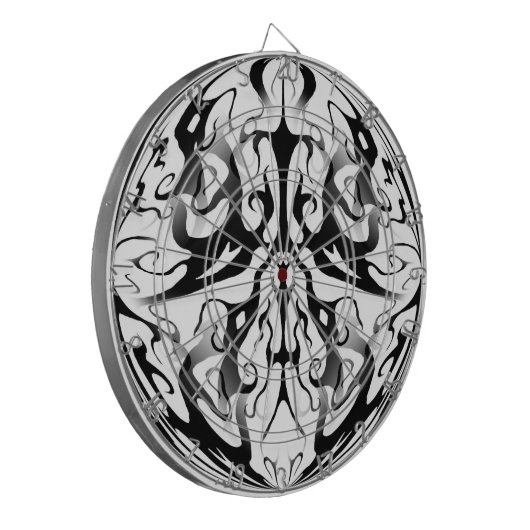 Elegantes Gesicht in Feuer- und Flammendesign Dartscheibe (Vorderseite Links)