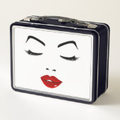 Elegantes Gesicht Metall Brotdose (Rückseite)