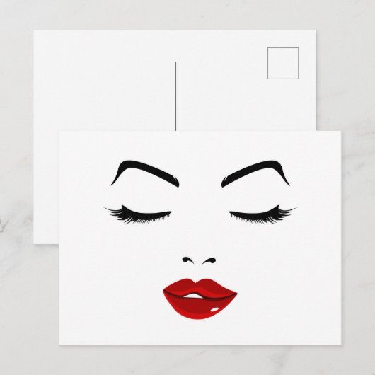 Elegantes Gesicht Postkarte (Vorne/Hinten)