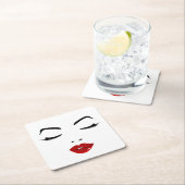 Elegantes Gesicht Rechteckiger Pappuntersetzer (Vor Ort)