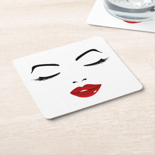 Elegantes Gesicht Rechteckiger Pappuntersetzer (angewinkelt)