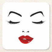 Elegantes Gesicht Rechteckiger Pappuntersetzer (Vorderseite)