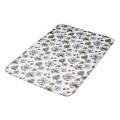 Elegantes gestanztes Glas Chic Floral Muster Badematte (Schrägansicht)