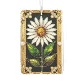 Elegantes gesteinigtes Glas Daisy Artwork Autolufterfrischer (Rückseite)