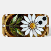Elegantes gesteinigtes Glas Daisy Artwork Case-Mate iPhone Hülle (Rückseite (Horizontal))