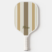 Elegantes gestreiftes Gelb- und Beige-Pickleball-P Pickleball Schläger (Vorderseite)