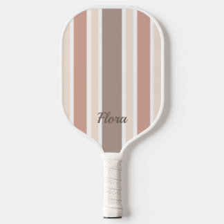 Elegantes gestreiftes Pfirsich- und Braunes Pickle Pickleball Schläger