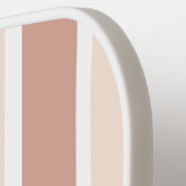 Elegantes gestreiftes Pfirsich- und Braunpappelpad Pickleball Schläger (Linke Seite)