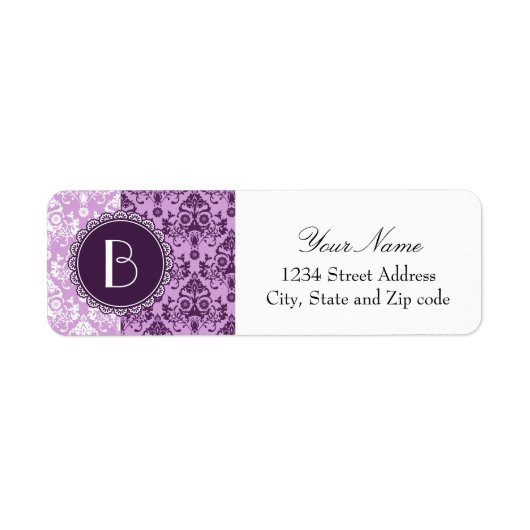 Elegantes geteiltes Damastmuster mit Monogramm (Vorne)