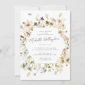 Elegantes getrocknetes Wildblume Pampas-Brautparty Einladung (Vorderseite)