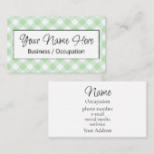 Elegantes Gingham-Schachbrett Visitenkarte (Vorne/Hinten)