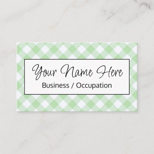 Elegantes Gingham-Schachbrett Visitenkarte (Vorderseite)