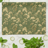 Elegantes Ginkgo-Gartenmuster Geschirrtuch (Gefaltet)