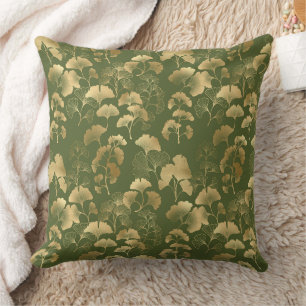 Elegantes Ginkgo-Gartenmuster Kissen