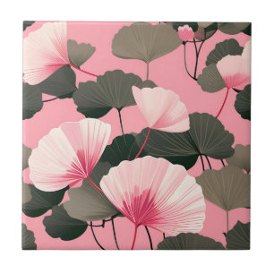 Elegantes Ginkgoblattmuster Fliese