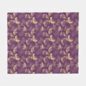 Elegantes Ginkoblattmuster Lila Gold Fleecedecke (Vorderseite (Horizontal))