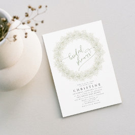 Elegantes Gipskraut Wreath Brautparty Einladung