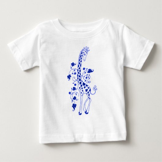 Elegantes Giraffe-T-Shirt für Kinder ~Blue Baby T-shirt (Vorderseite)
