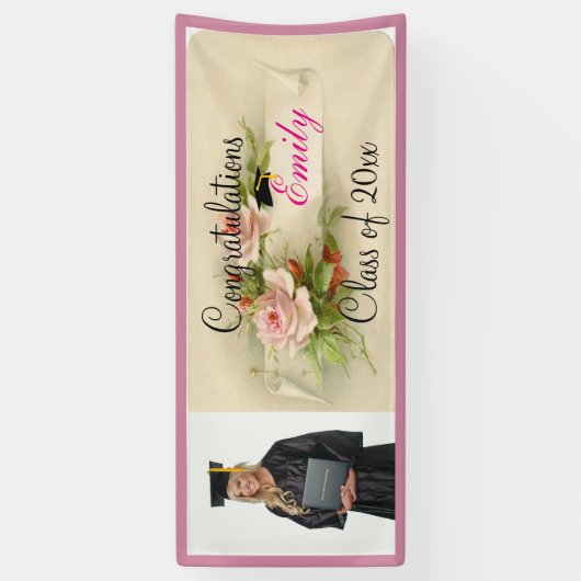 Elegantes, Girly, Abschluss, kundenspezifisches Fo Banner (Vertikal)