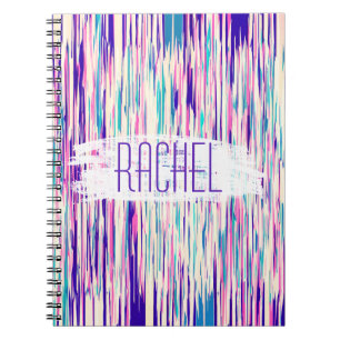 Elegantes Girly abstraktes Brushstrokes-Monogramm Notizblock