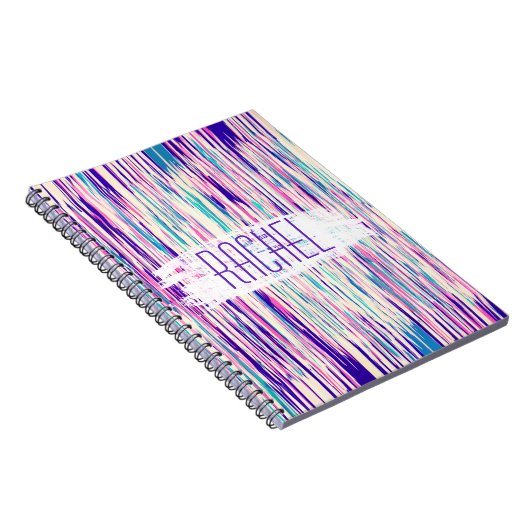 Elegantes Girly abstraktes Brushstrokes-Monogramm Notizblock (Rechte Seite)